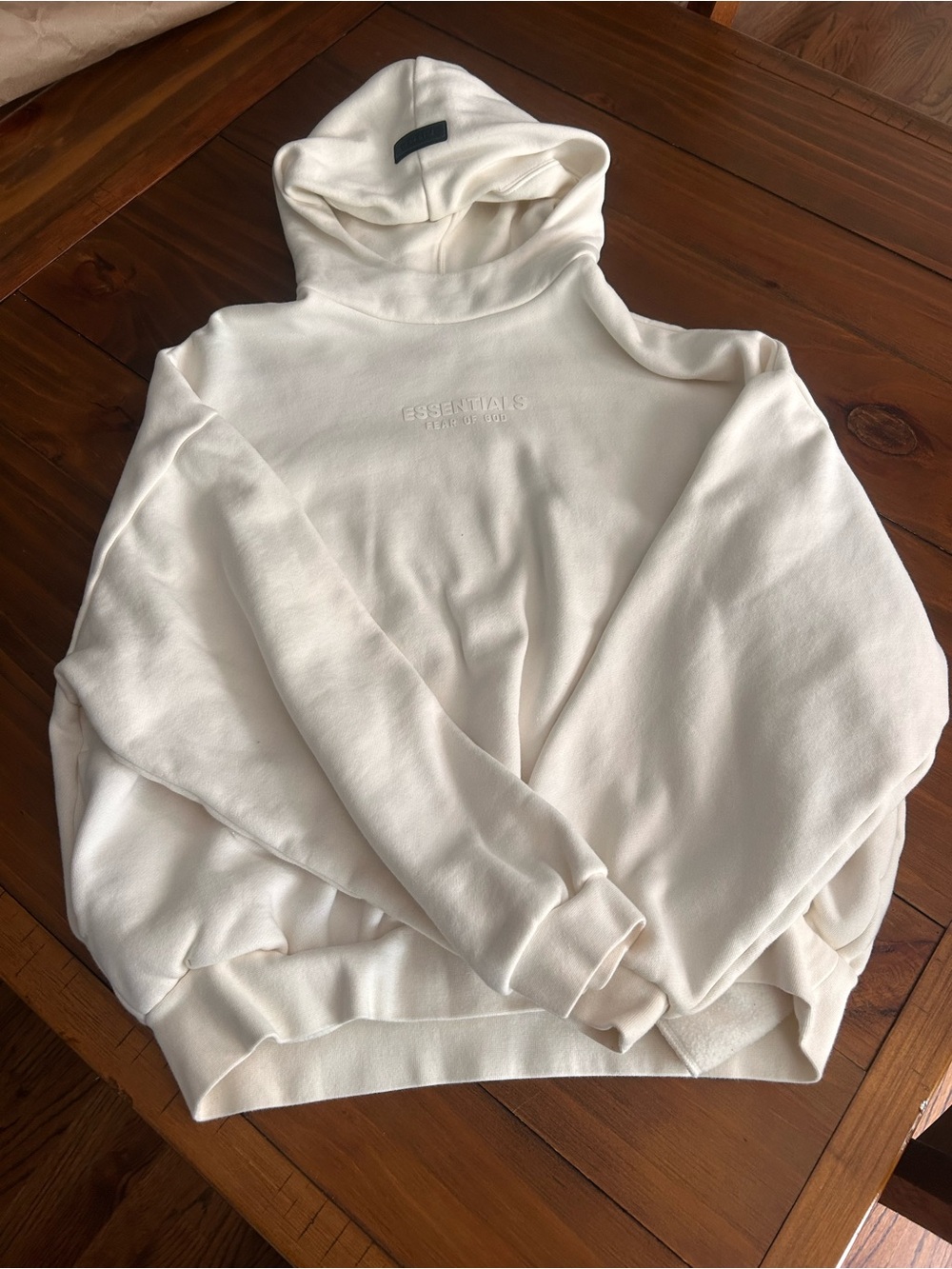 Essentials Cream Logo Hoodie